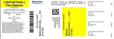 Lidopro® Patch Pain Reliever (Rs 15 Lidopro Patch Carton 15  010625)
